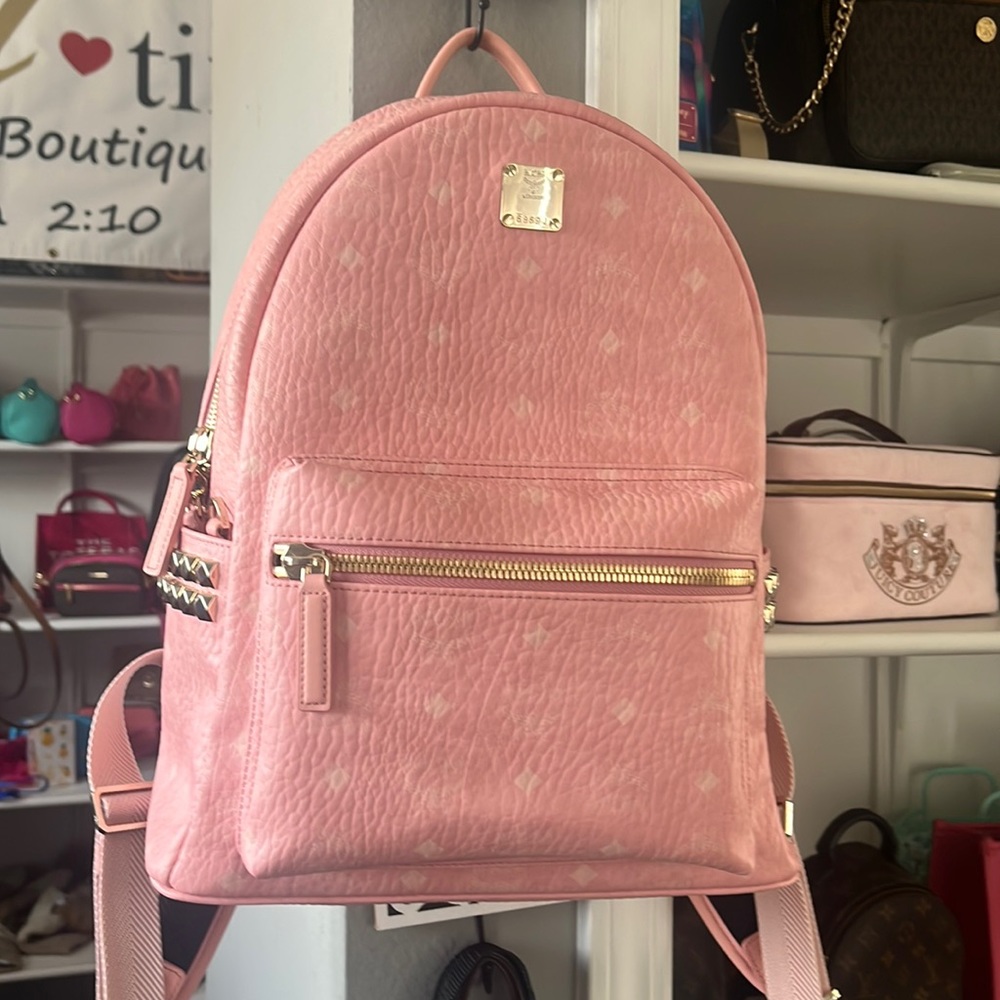 Pink Authentic MCM backpack